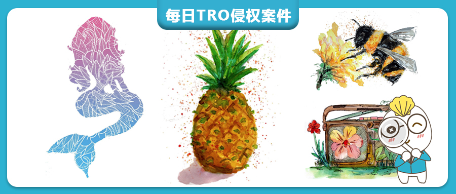 【25-cv-10464】4幅版权画加入TRO维权，涉及Sebastian Grafmann菠萝/美人鱼/大黄蜂等作品！